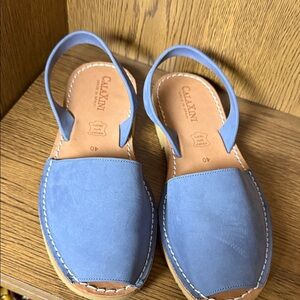Calaxini Blue Leather Sandals